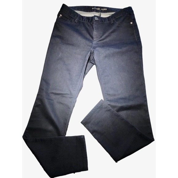 Michael Kors‎ Jeans Medium Wash Stretch Faux Pockets Silver Tag Size 8 Slim Leg - Picture 1 of 9